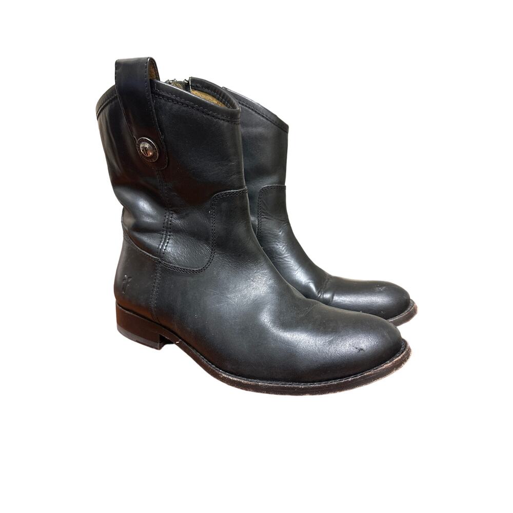 Frye Women’s Melissa Button Leather Bootie‎ in Black Size 5.5